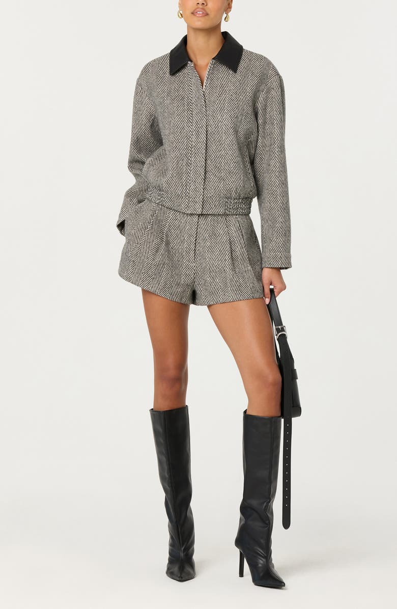 ASTR the Label Nelly Herringbone Jacket, Alternate, color, Grey Herringbone