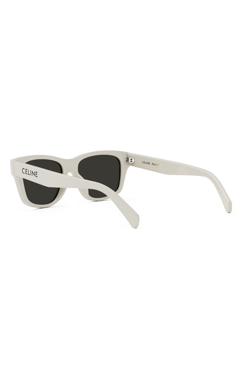 CELINE Monochroms 55mm Square Sunglasses, Alternate, color, Ivory / Smoke