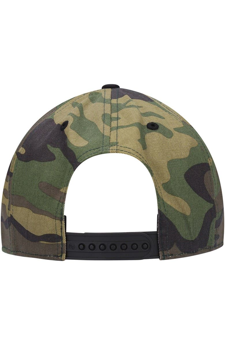 '47 Men's '47 Black/Camo Houston Rockets Bramble Captain Snapback Hat, Alternate, color, 