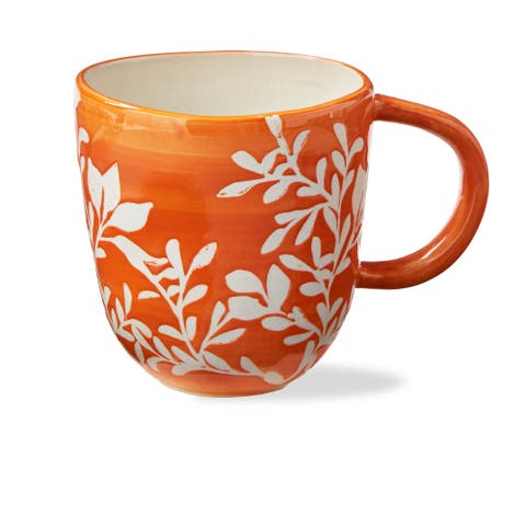 Harvest Coffee Mug Orange Stoneware Fall 12oz Dishwasher Safe