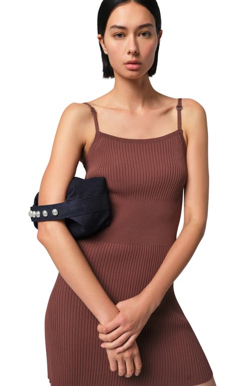 Apparis Marfa Studded Denim Pochette Top-handle Bag In Indigo