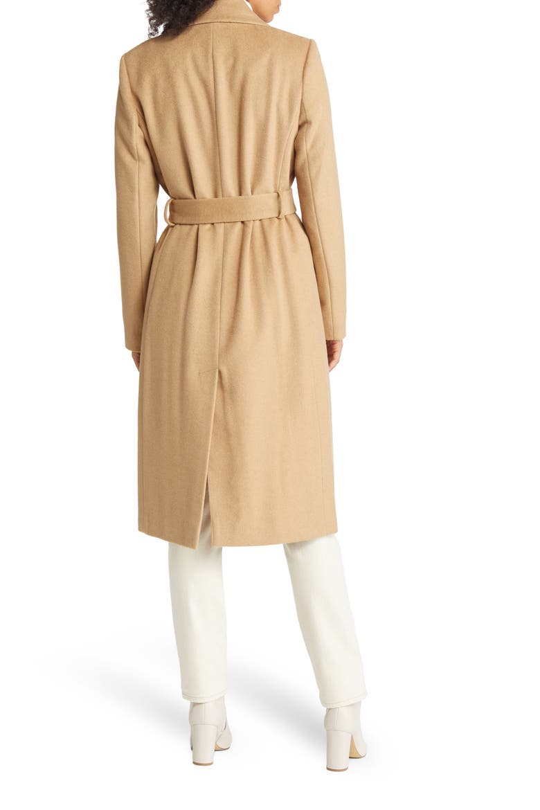 Belted Wool Blend Coat, Alternate, color, CAMEL
