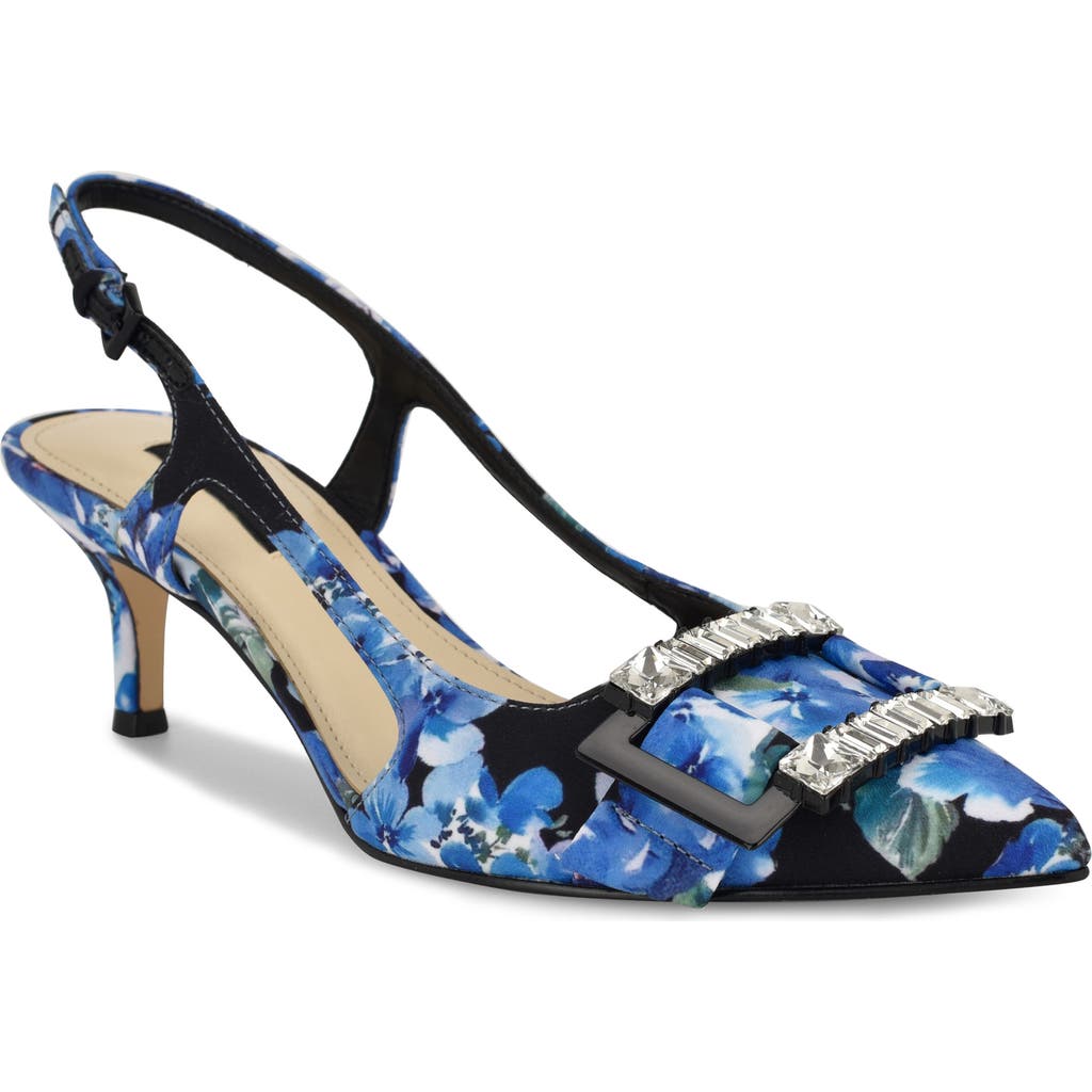 Nine West Neeri Pointed Toe Slingback Pump In Dark Blue