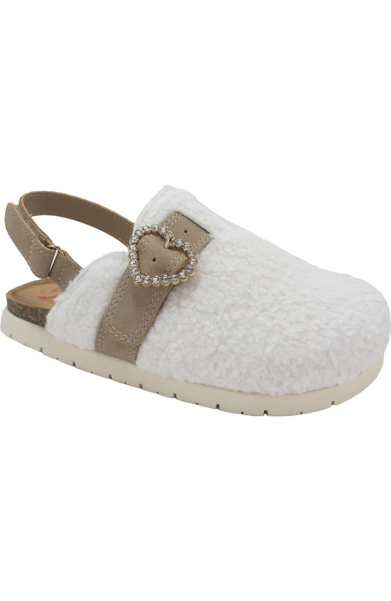 JELLYPOP Kids' Doan Faux Shearling Clog, Main, color, Beige