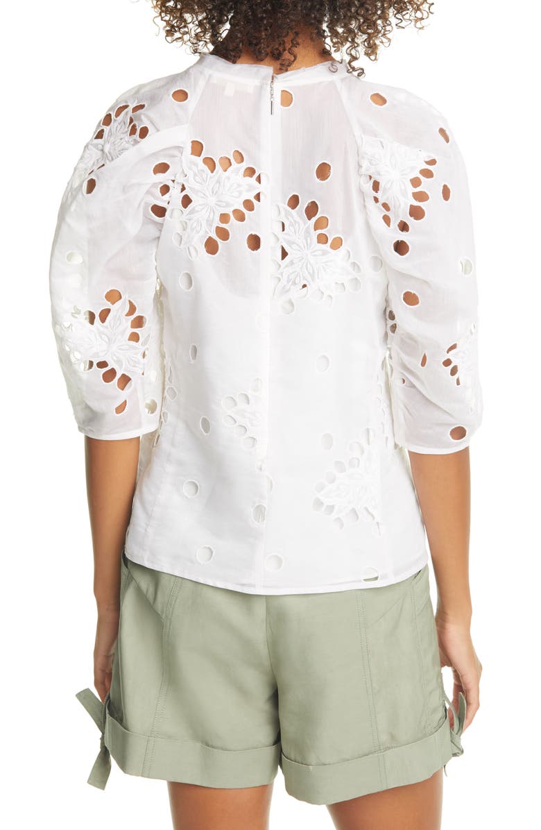 Rebecca Taylor Honeysuckle Eyelet Top, Alternate, color, 