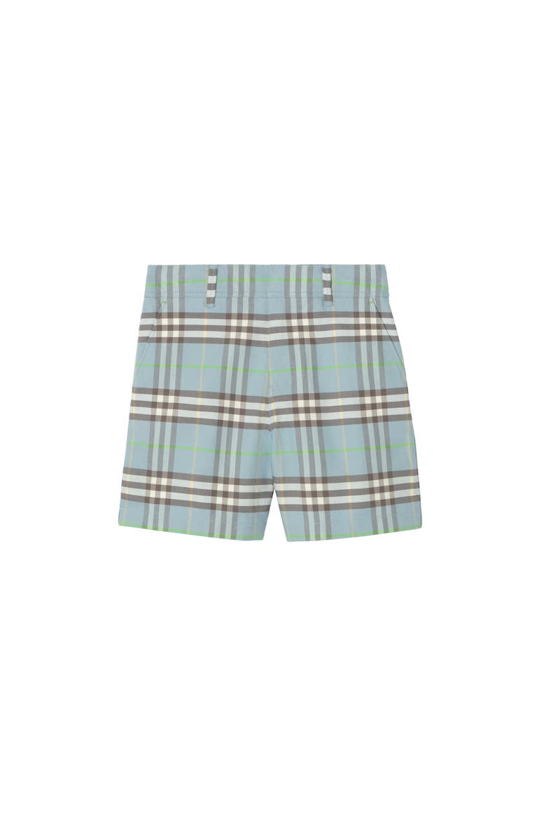 Check Cotton Shorts, Main, color, Misty blue