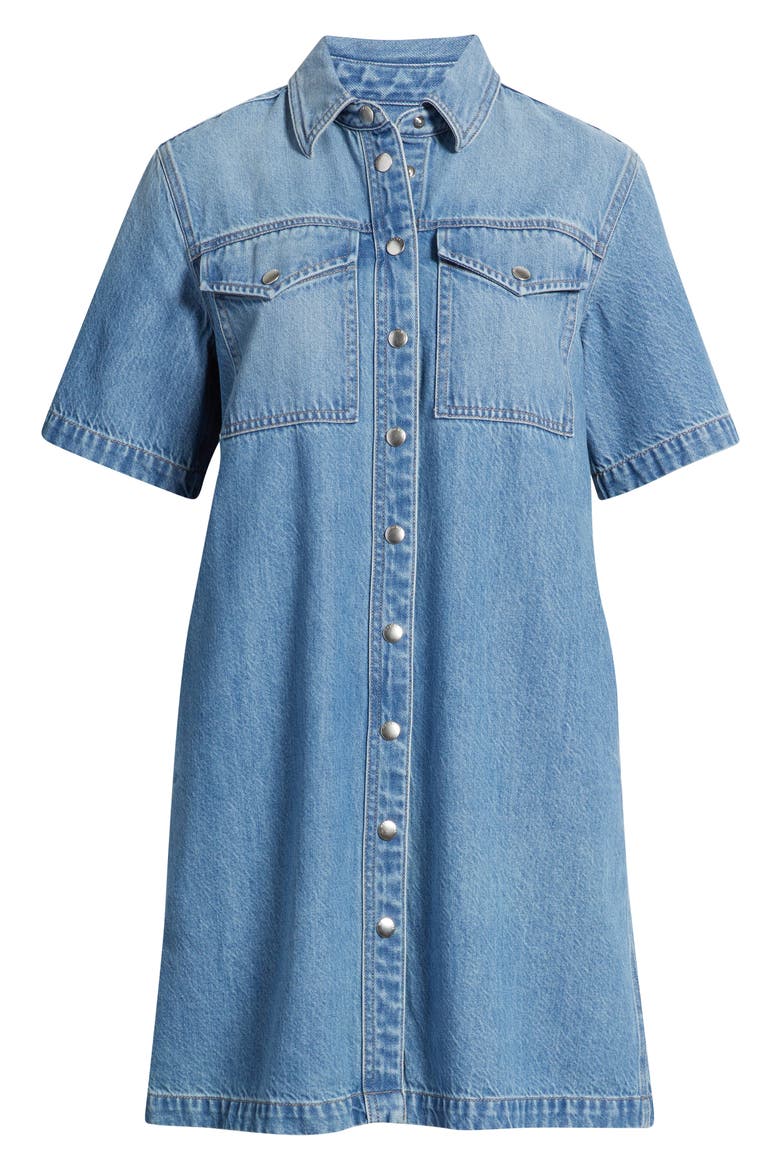 Denim Boxy Shirtdress, Alternate, color, MOBRIDGE WASH