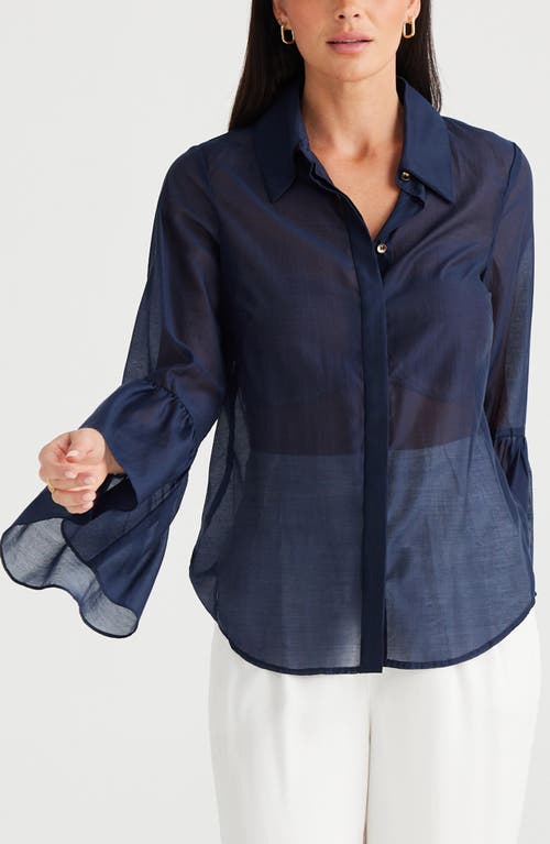 BRAVE + TRUE BRAVE+TRUE MIRANDA BELL SLEEVE BUTTON-UP SHIRT