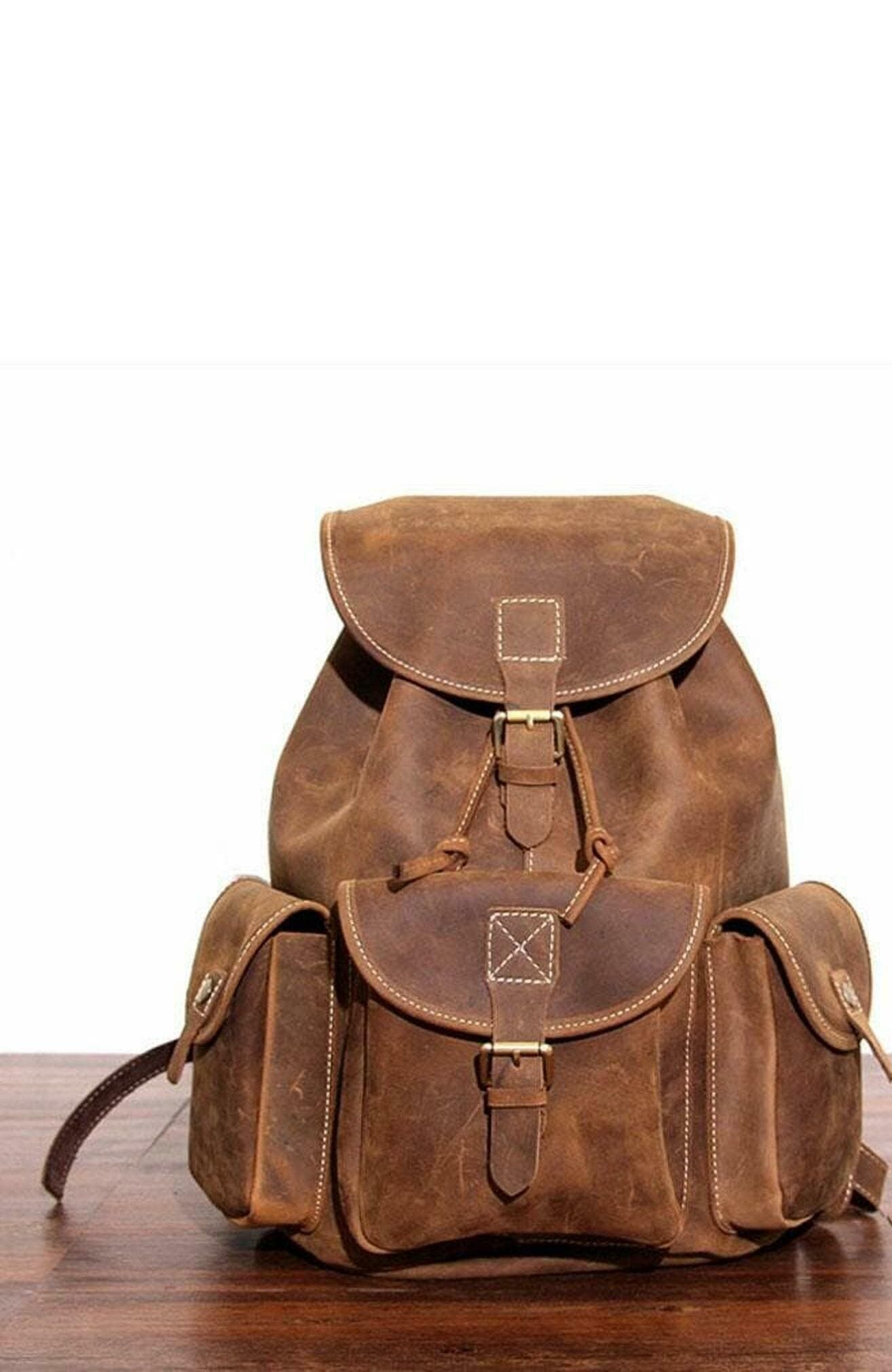 STEEL HORSE LEATHER The Asmund Backpack | Genuine Leather Rucksack, Alternate, color, Brown