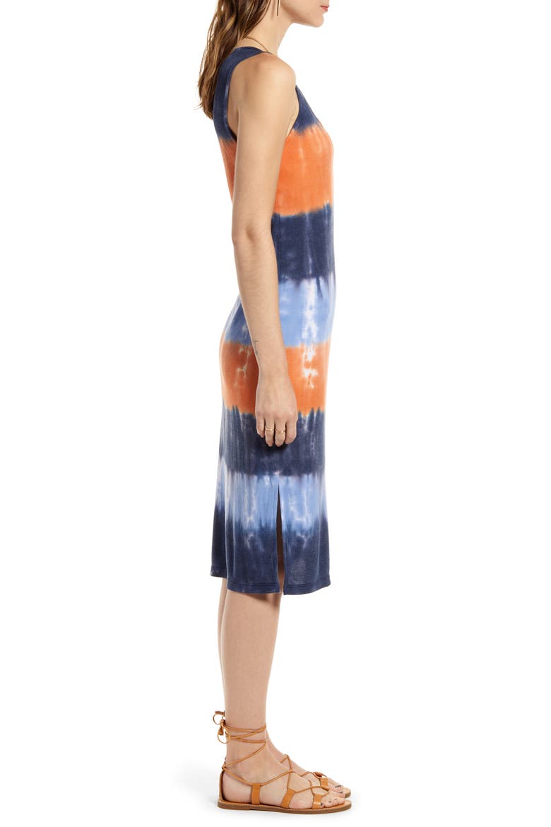 Sleeveless Dip Dye Tank Dress, Alternate, color, ORANGE- NAVY COMBO