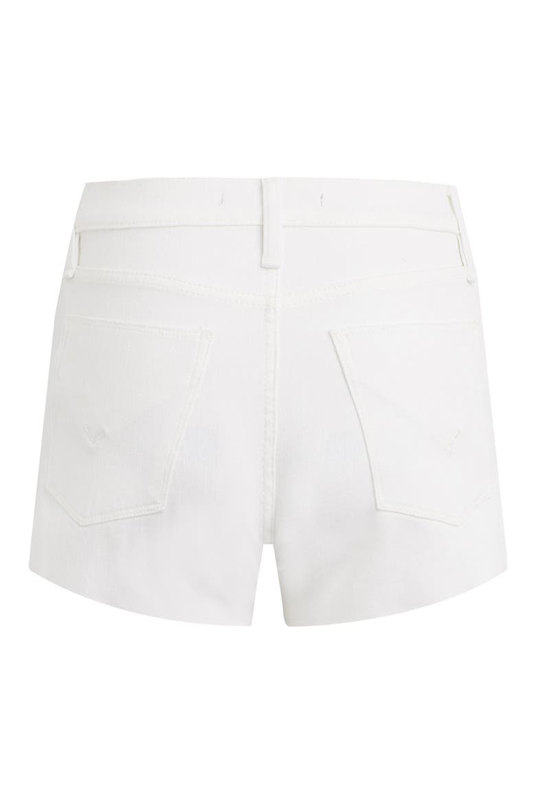 Gemma Mid Rise Raw Hem Cutoff Denim Shorts, Alternate, color, CLEAN WHITE