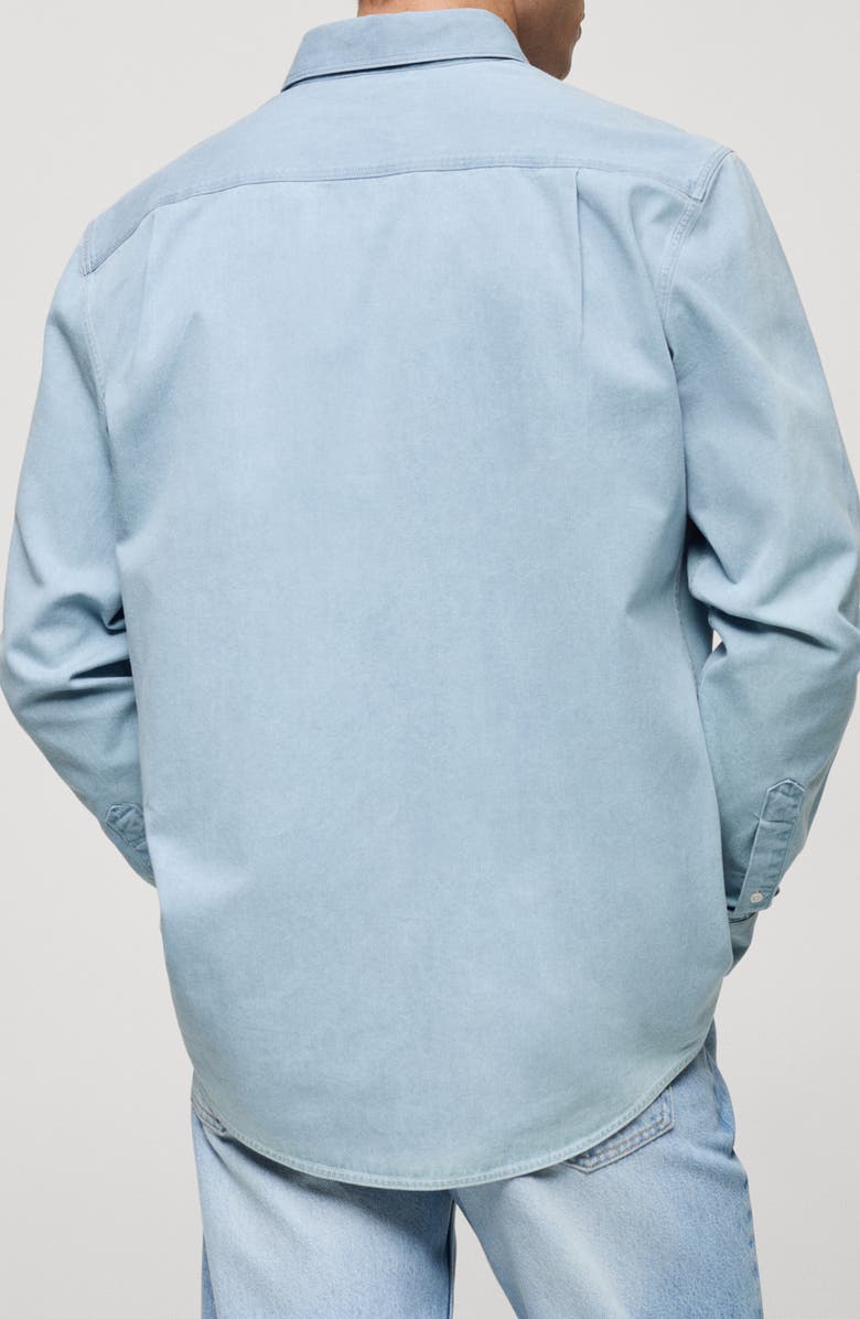 MANGO Regular Fit Denim Button-Up Shirt, Alternate, color, 