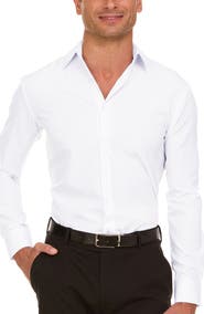 Nautica Trim Fit Solid Dress Shirt