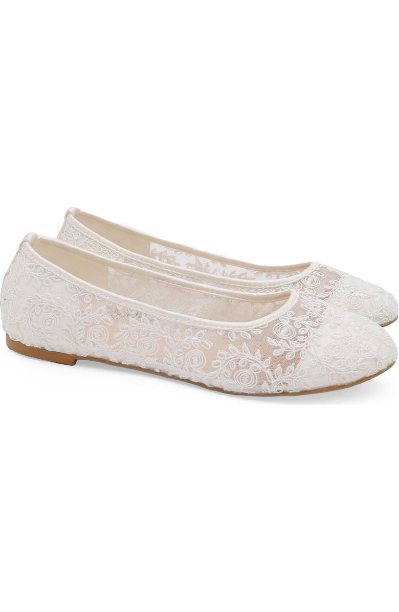 Kailee P Baba Crochet Lace Ballet Flats, Alternate, color, White