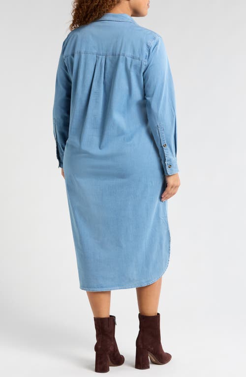 Universal Standard Odeon Long Sleeve Chambray Shirtdress In Animal Print