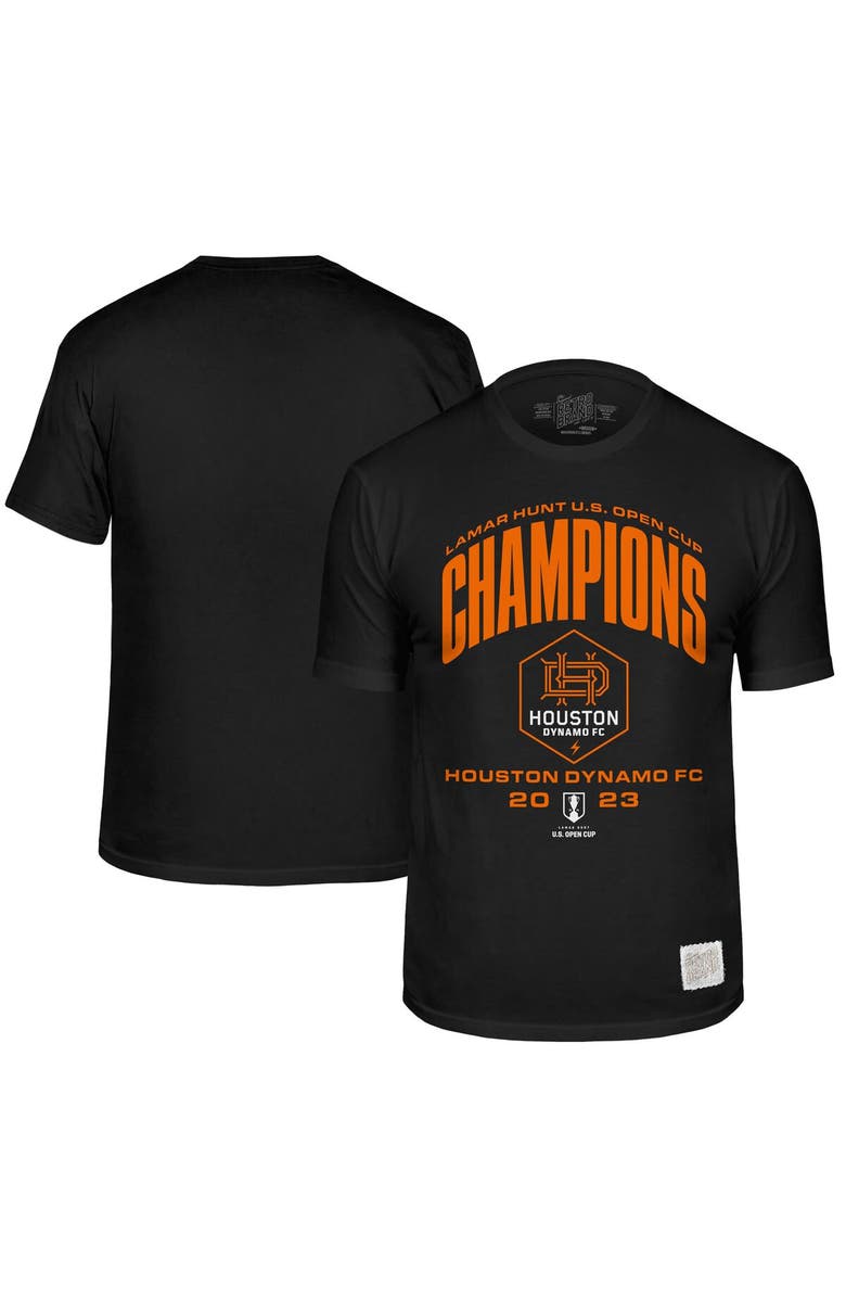 Retro Brand Youth Original Retro Brand  Black Houston Dynamo FC 2023 Lamar Hunt U.S. Open Cup Champions T-Shirt, Alternate, color, 