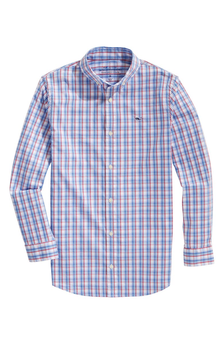 vineyard vines Kids' On-the-Go brrrº Plaid Button-Down Shirt, Alternate, color,