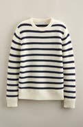 Nordstrom Kids' Textured Stripe Cotton Blend Crewneck Sweater