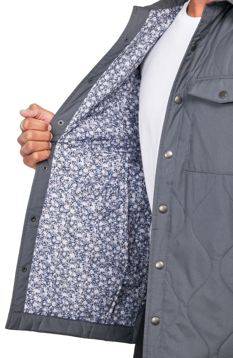 Brooklyn Brigade Solid Water Repellent Quilted Shirt Jacket, Alternate, color, Grey