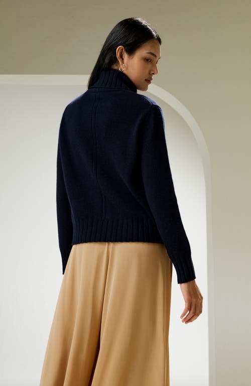 Lilysilk Turtleneck Sweater With Rib Hemline