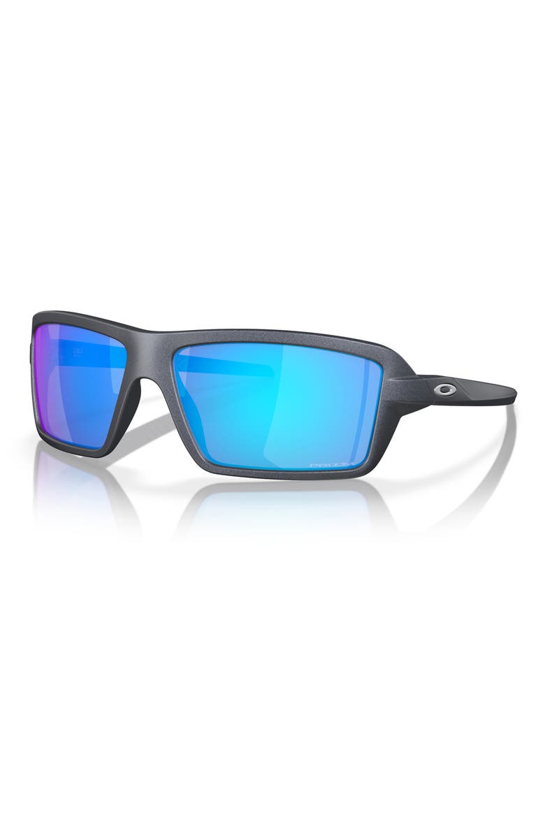 Cables 63mm Prizm™ Oversize Rectangular Sunglasses, Alternate, color, SAPPHIRE