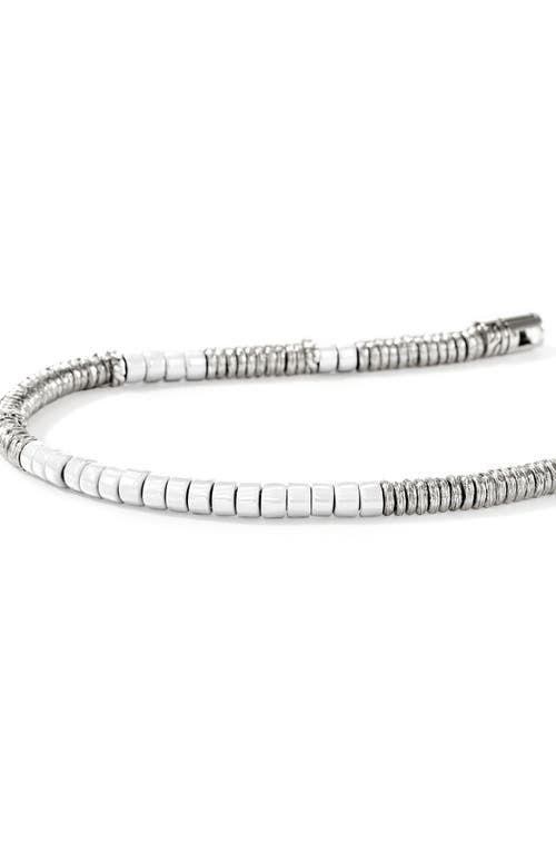 John Hardy Sterling Silver Heishi Enamel Bead Bracelet In Silver/white