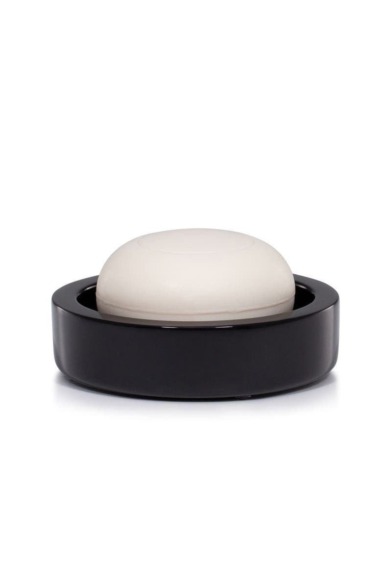 Domus Black Gloss Soap Dish, Main, color, BLACK
