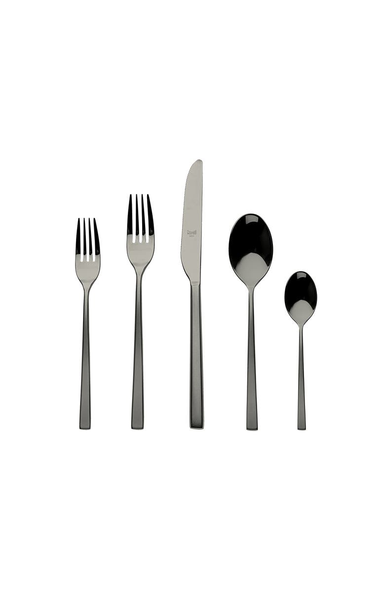 Mepra Atena Flatware Set - 5 Pieces, Main, color, Frozen Black Gold