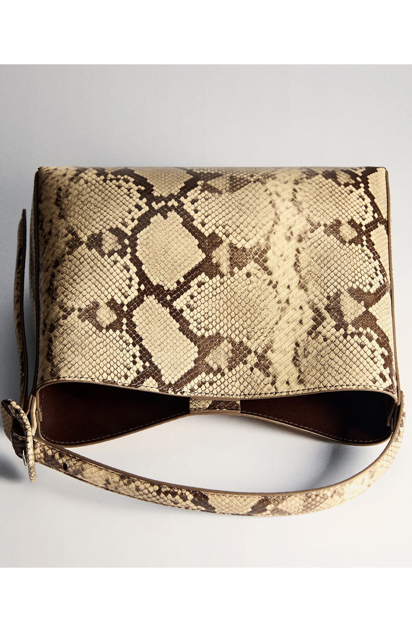 MANGO Snakeskin Print Shoulder Bag, Alternate, color, 