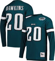 Mitchell & Ness Men's Mitchell & Ness Brian Dawkins Midnight Green Philadelphia Eagles Retired Player Name & Number Long Sleeve Top
