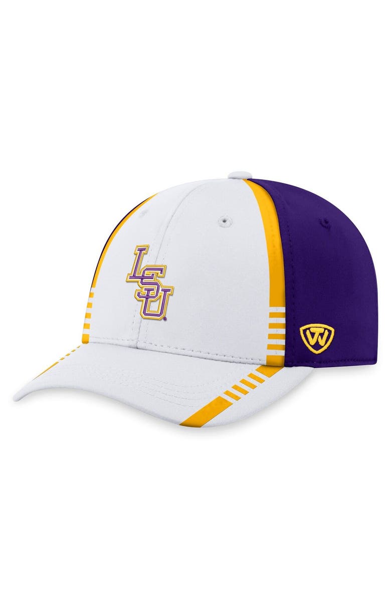 TOP OF THE WORLD Men's Top of the World White/Purple LSU Tigers Iconic Flex Hat, Main, color, 
