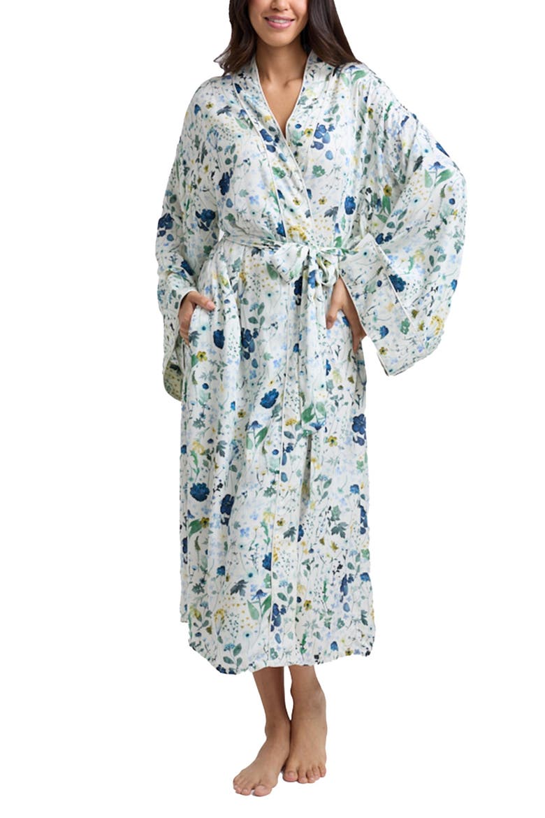Corina Long Sleeve Robe, Main, color, White Multi
