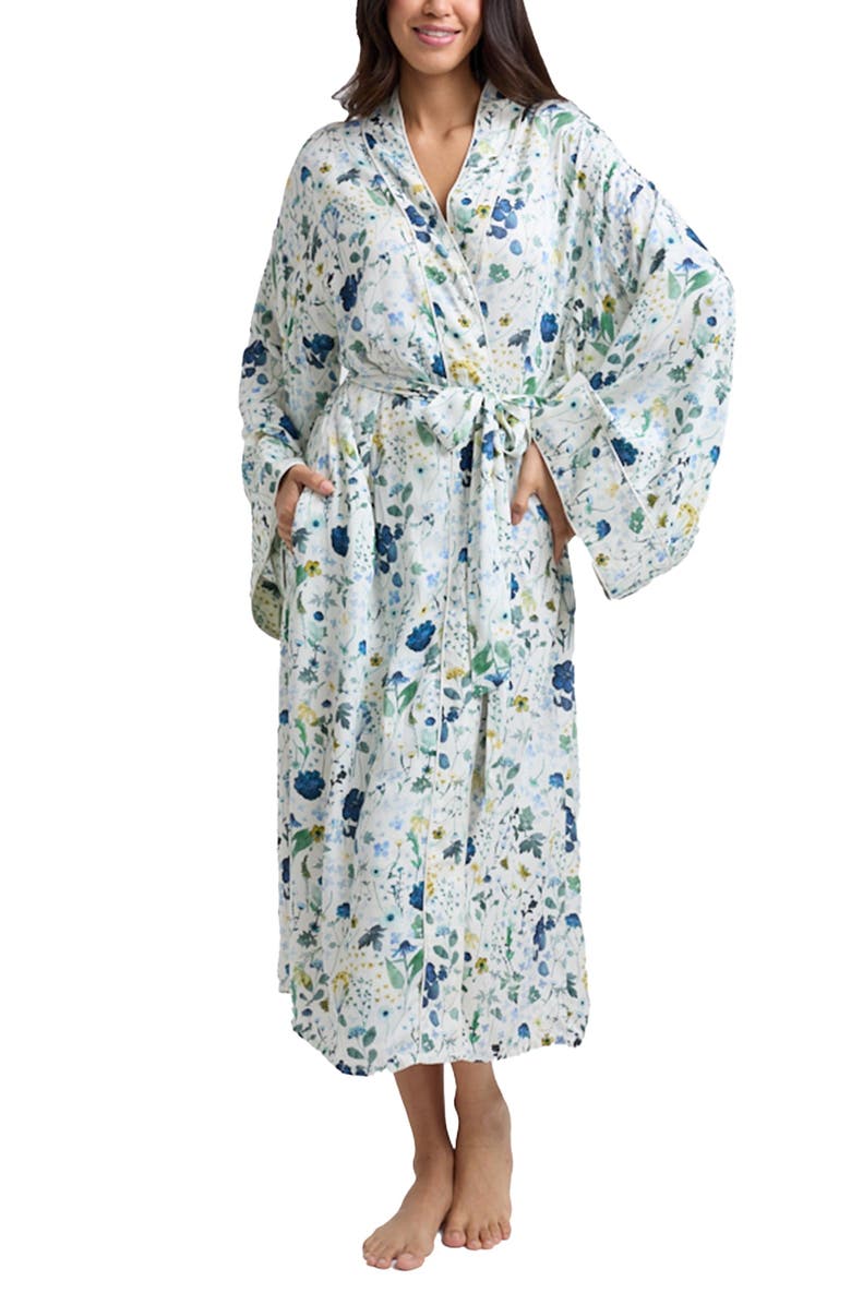 Lily and Lionel London Corina Long Sleeve Robe, Main, color, White Multi