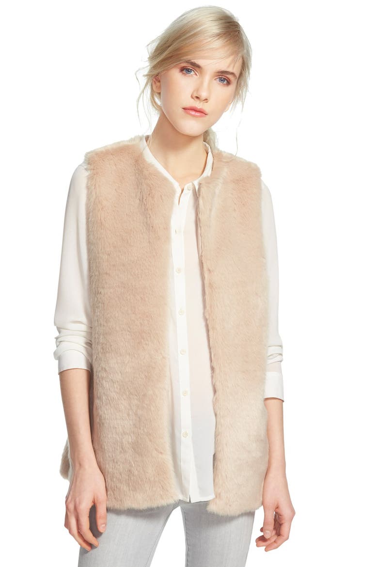 Faux Fur Vest, Main, color, CAMEL