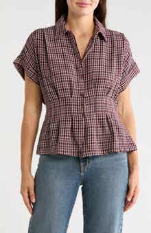 Plaid Short Sleeve Button-Up Shirt