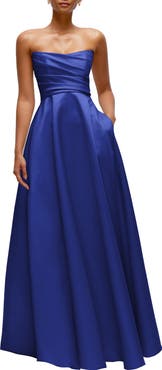 Dessy Collection Ruched Strapless Gown