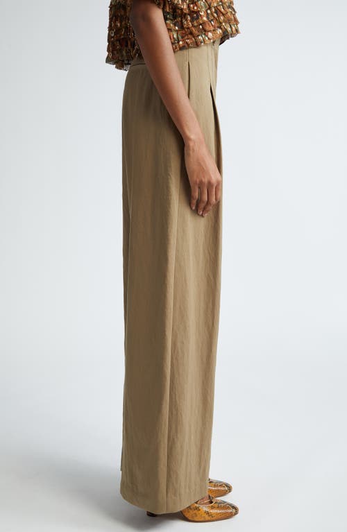 Ulla Johnson Delvine High-rise Pleated Wide-leg Pants In Driftwood