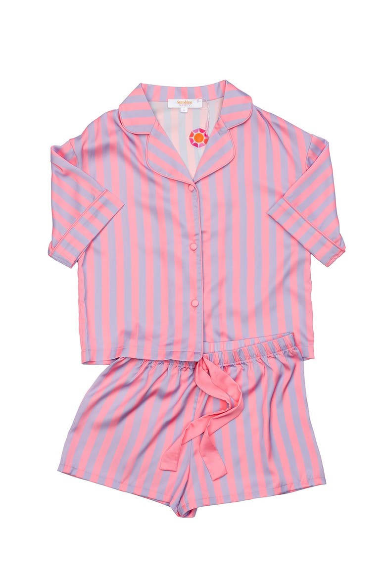 Kids Silky Cotton Candy Short Sleeve Short Set, Main, color, Cotton Candy