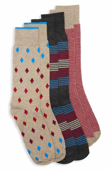 3-Pack Diamond Stripes Dress Socks