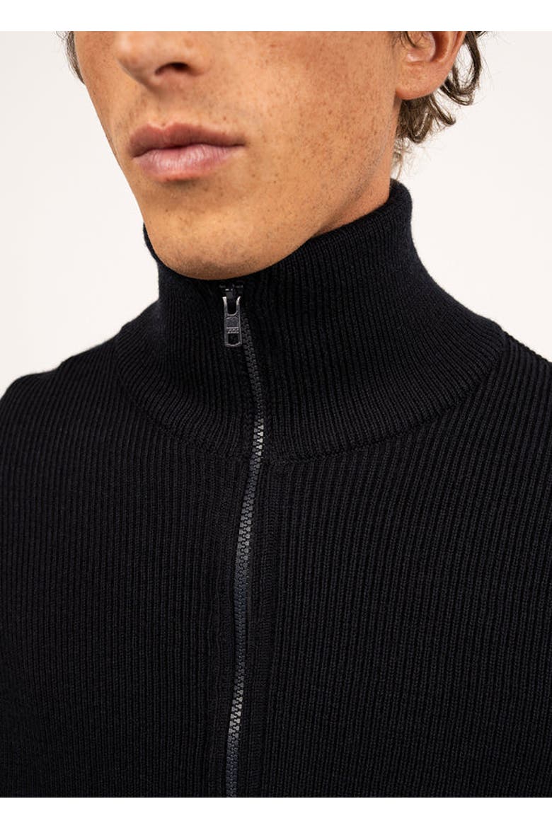 QUIBERON - High Collar Knit Jacket, Alternate, color, Navy
