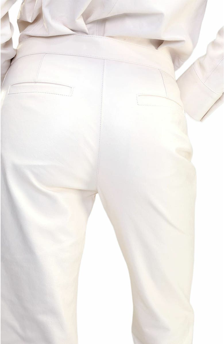 Cynthia Rowley LEATHER CAPRIS, Alternate, color, Off_white