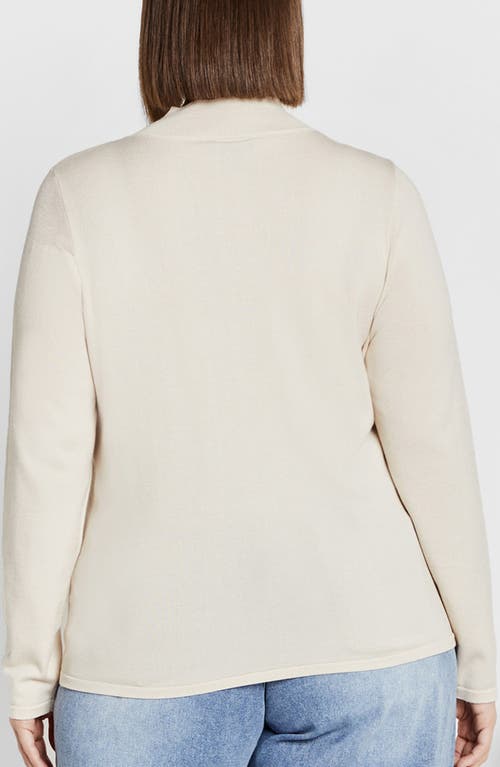 City Chic Reign Mock Neck Sweater In White