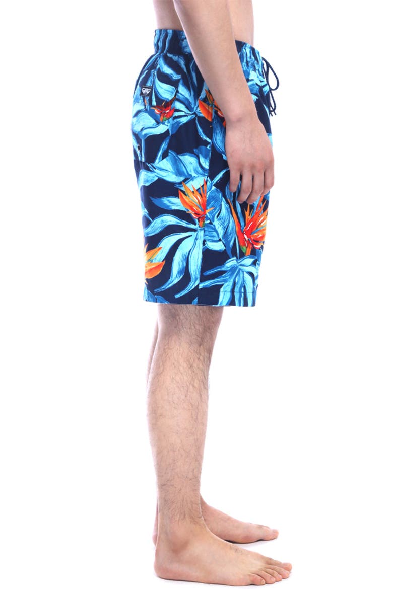 All-Day Comfort Mesh-Lined Swim Trunks, Alternate, color, Tropical floral
