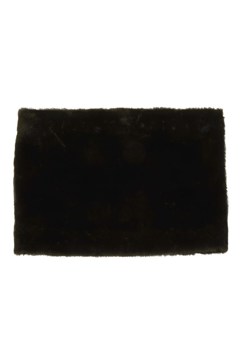 Plush Genuine Shearling Muff, Main, color, BLACK