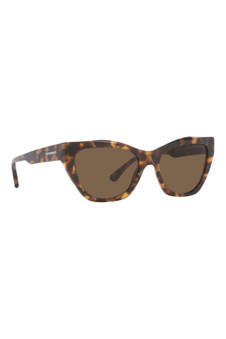54mm Cat Eye Sunglasses, Alternate, color, SHINY BROWN HAVANA / BROWN