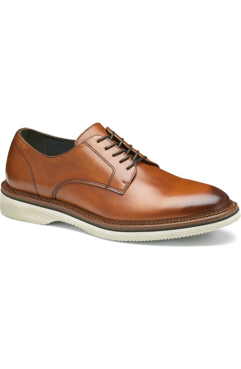 Johnston & Murphy Jenson Plain Toe Derby, Main, color, Tan European Calfskin