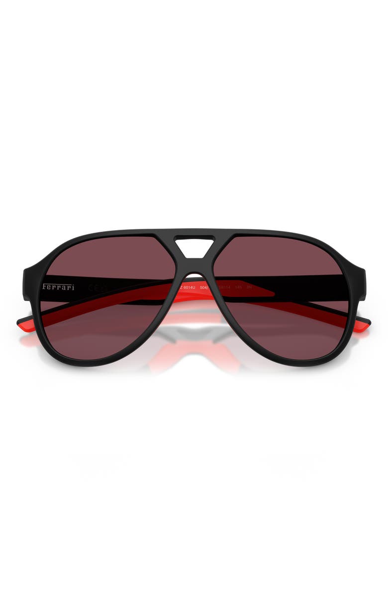 Scuderia Ferrari 58mm Pilot Sunglasses, Alternate, color, Matte Black / Red Ferrari