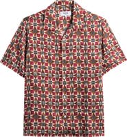 Wax London Didicot Painted Geo Pattern Lyocell Camp Shirt