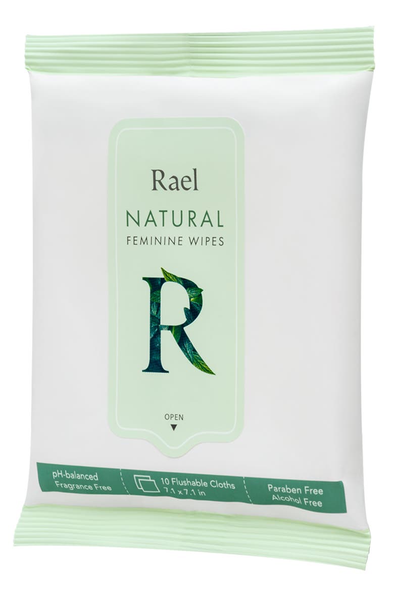 Rael Natural Feminine Cleansing Wipes, Main, color, 