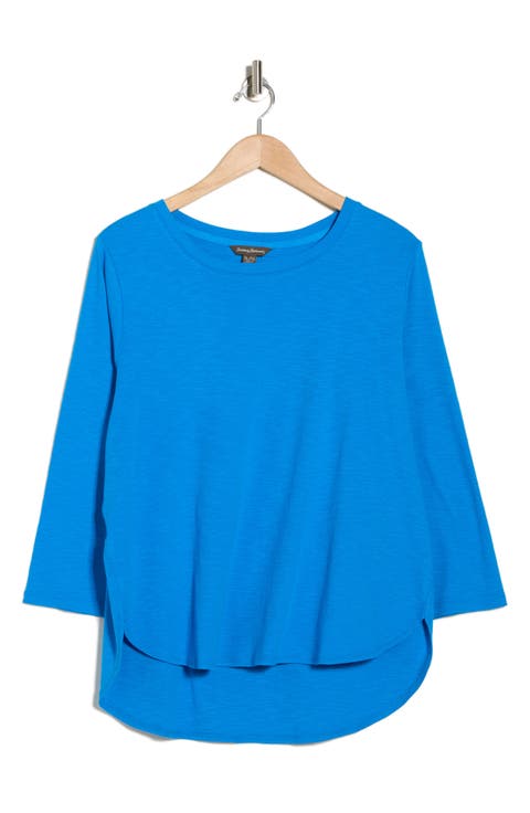 Ribbed High-Low Cotton Shirt